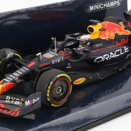 MINICHAMPS 1/43 RED BULL | F1  RB18 TEAM ORACLE RED BULL RACING N 1 WORLD CHAMPION WINNER AZERBAIJAN GP 2022 MAX VERSTAPPEN | MATT BLUE YELLOW RED