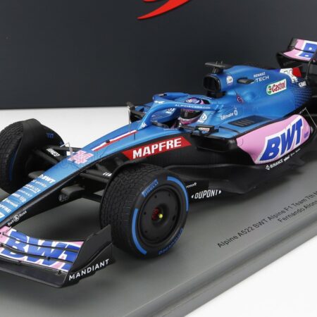 SPARK-MODEL 1/18 ALPINE | F1 A522 TEAM ALPINE BWT N 14 MONACO GP 2022 FERNANDO ALONSO - CON VETRINA - WITH SHOWCASE - SPECIAL BOX | BLUE PINK