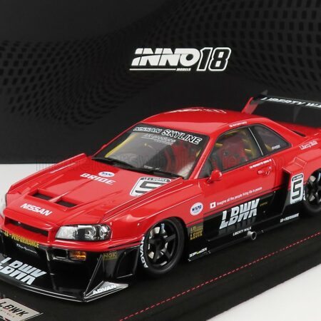 INNO-MODELS 1/18 NISSAN | SKYLINE GT-R (R34) N 5 LBWK SUPER SILHOUETTE 2007 | RED BLACK