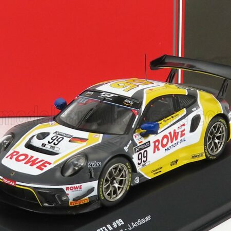 IXO-MODELS 1/43 PORSCHE | 911 991 4.0L GT3 TEAM ROWE RACING N 99 24h SPA 2020 K.BACHLER - D.WERNER - J.ANDLAUER | YELLOW WHITE GREY