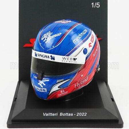 SPARK-MODEL 1/5 BELL HELMET | F1  CASCO HELMET ALFA ROMEO C42 TEAM ORLEN RACING N 77 SEASON 2022 VALTTERI BOTTAS | BLUE WHITE RED