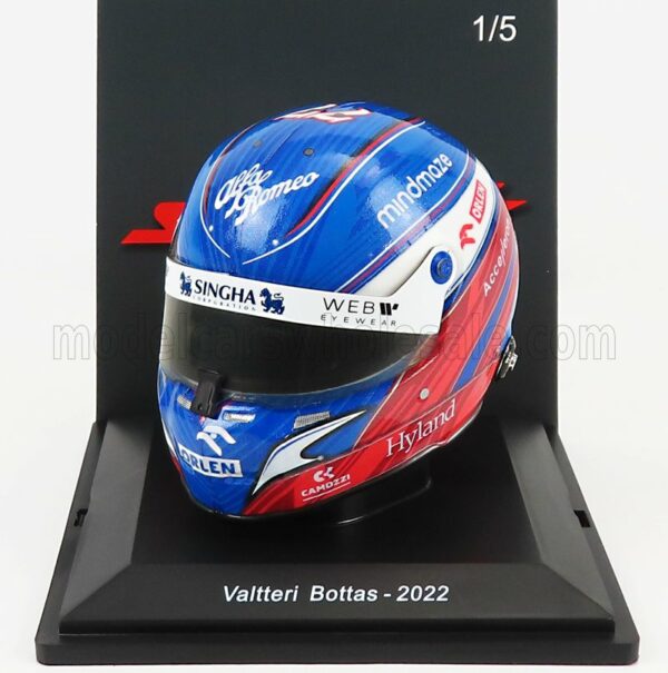 SPARK-MODEL 1/5 BELL HELMET | F1  CASCO HELMET ALFA ROMEO C42 TEAM ORLEN RACING N 77 SEASON 2022 VALTTERI BOTTAS | BLUE WHITE RED