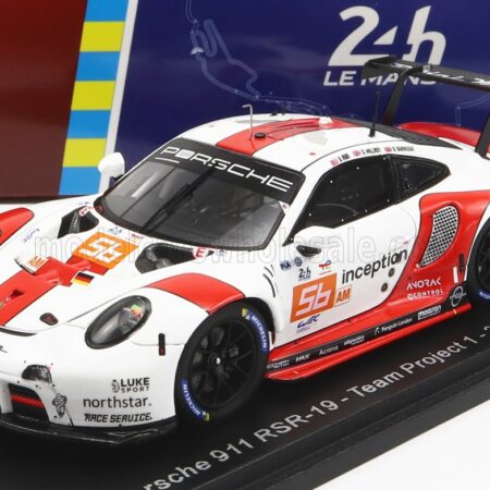 SPARK-MODEL 1/43 PORSCHE | 911 991 RSR-19 4.2L TEAM PROJECT-1 N 56 24h LE MANS 2022 B.IRIBE - O.MILLROY - B.BARNICOAT | WHITE RED