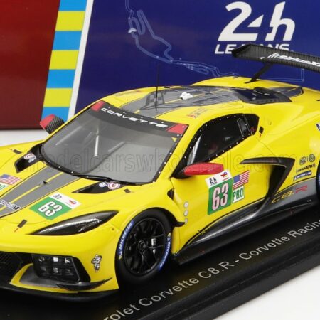 SPARK-MODEL 1/43 CHEVROLET | CORVETTE C8.R 5.5L V8 TEAM CORVETTE RACING N 63 24h LE MANS 2022 A.GARCIA - J.TAYLOR - N.CATSBURG | YELLOW