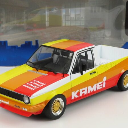 SOLIDO 1/18 VOLKSWAGEN | CADDY PICK-UP MKI  KAMEI TRIBUTE 1982 | ORANGE YELLOW RED