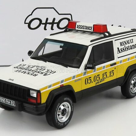 OTTO-MOBILE 1/18 JEEP | CHEROKEE REANULT ASSISTANCE 1995 | WHITE YELLOW