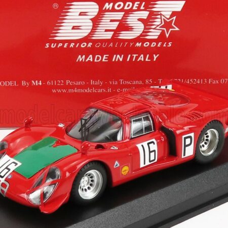 BEST-MODEL 1/43 ALFA ROMEO | 33.2 N 16 NURBURGRING 1968 I.GIUNTI - N.GALLI | RED GREEN