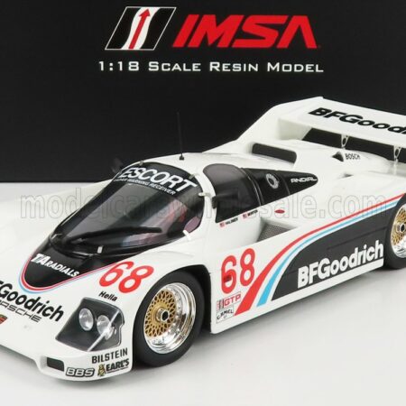 TRUESCALE 1/18 PORSCHE | 962 TEAM BFGOODRICH N 68 500 MILES IMSA ROAD AMERICA 1986 D.BRASSFIELD - J.MASS | WHITE BLACK