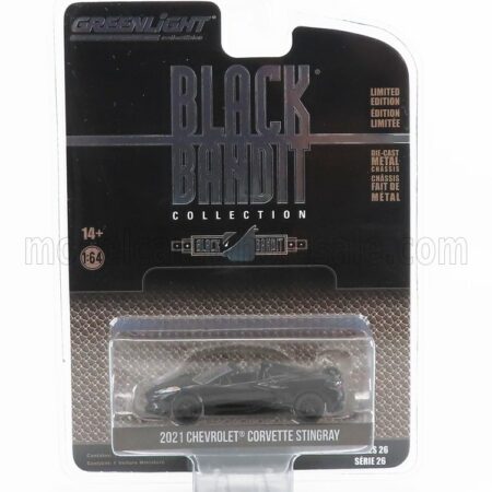 GREENLIGHT 1/64 CHEVROLET | CORVETTE STINGRAY 2021 - BLACK BANDIT | BLACK