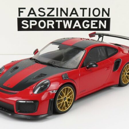 MINICHAMPS 1/18 PORSCHE | 911 991-2 GT2 RS WEISSACH PACKAGE 2018 | RED BLACK