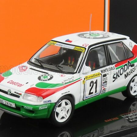 IXO-MODELS 1/43 SKODA | FELICIA TEAM SKODA MOTORSPORT N 21  RALLY MONTECARLO 1997 P.SIBERA -  P.GROSS | WHITE GREEN RED