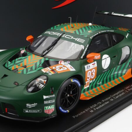 SPARK-MODEL 1/18 PORSCHE | 911 991 RSR-19 4.2L TEAM PROTON COMPETITION N 93 24h LE MANS 2022 MICHAEL FASSBENDER - MATT CAMPBELL - ZACHARIE ROBICHON - CON VETRINA - WITH SHOWCASE - SPECIAL BOX | GREEN BLACK