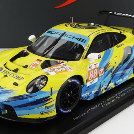 SPARK-MODEL 1/18 PORSCHE | 911 991 RSR-19 4.2L TEAM DEMPSEY PROTON RACING N 88 24h LE MANS 2022 F.POORDAD - M.ROOT - J.HEYLEN - CON VETRINA - WITH SHOWCASE - SPECIAL BOX | YELLOW LIGHT BLUE