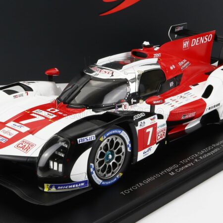 SPARK-MODEL 1/18 TOYOTA | GR010 3.5L TURBO HYBRID V6 TEAM TOYOTA GAZOO RACING N 7 2nd 24h LE MANS 2022 M.CONWAY - K.KOBAYASHI - J.M.LOPEZ - CON VETRINA - WITH SHOWCASE | WHITE RED GREY