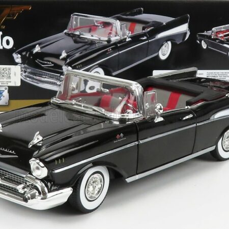 MOTOR-MAX 1/18 CHEVROLET | BEL AIR CABRIOLET - SPIDER 1955 - 007 JAMES BOND - Dr. NO  - LICENZA DI UCCIDERE | BLACK