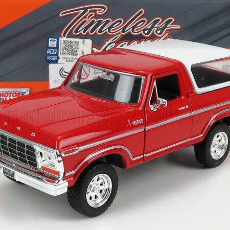 MOTOR-MAX 1/24 FORD USA | BRONCO HARD-TOP CLOSED 1978 | RED WHITE