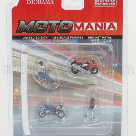 AMERICAN DIORAMA 1/64 ACCESSORIES | SET MOTO MANIA 1 - 2X MOTORCYCLE + 2X FIGURE | VARIOUS