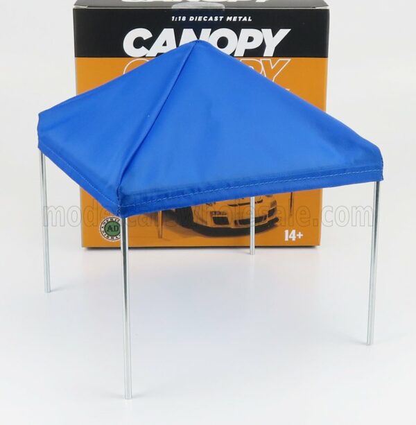 AMERICAN DIORAMA 1/24 ACCESSORIES | CANOPY SET WITH FRAME AND COVER | CHROME BLUE