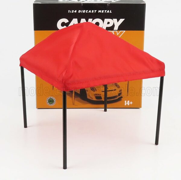 AMERICAN DIORAMA 1/24 ACCESSORIES | CANOPY SET WITH FRAME AND COVER | RED BLACK