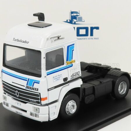 ELIGOR 1/43 RENAULT | R420 TURBO INTERCOOLER TRACTOR TRUCK 2-ASSI BLANC PIERRE TRANSPORTS 1986 | WHITE