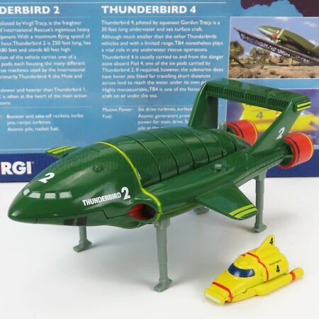 CORGI 1/36 G.ANDERSON | THUNDERBIRDS - THUNDERBIRD 2 - THUNDERBIRD 4 | GREEN YELLOW