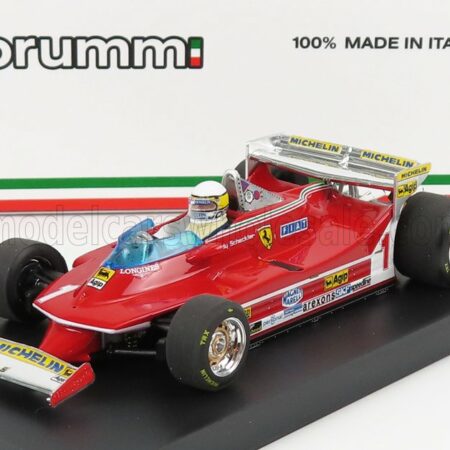 BRUMM 1/43 FERRARI | F1  312T5 N 1 MONACO GP 1980 JODY SCHECKTER - WITH DRIVER FIGURE | RED