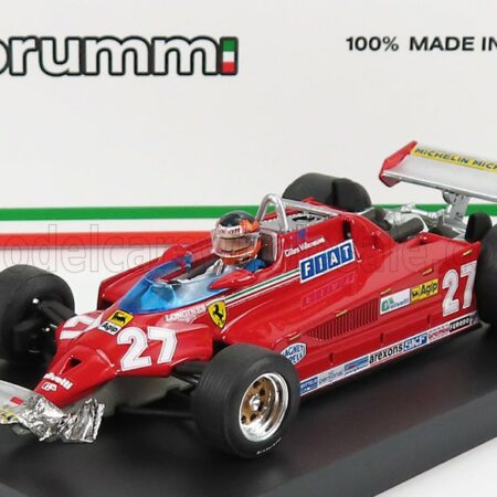 BRUMM 1/43 FERRARI | F1  126CK TURBO N 27 GP CANADA MONTREAL 1981 ALETTONE DANNEGGIATO DAL GIRO (LAP) 39 AL 54 GILLES VILLENEUVE - WITH DRIVER FIGURE | RED