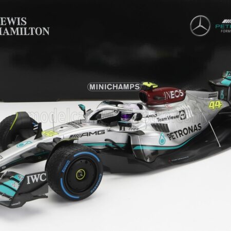 MINICHAMPS 1/18 MERCEDES GP | F1 W13E TEAM MERCEDES-AMG PETRONAS F1 N 63 MONACO GP WITH RAIN TIRES 2022 GEORGE RUSSEL | SILVER GREEN