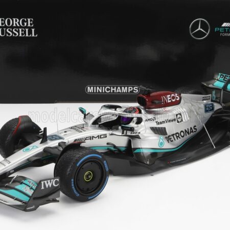 MINICHAMPS 1/18 MERCEDES GP | F1 W13E TEAM MERCEDES-AMG PETRONAS F1 N 44 MONACO GP WITH RAIN TIRES 2022 LEWIS HAMILTON | SILVER GREEN