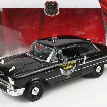 HIGHWAY61 1/18 CHEVROLET | 150 SEDAN OHIO STATE PATROL POLICE 1957 | BLACK