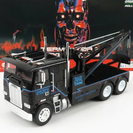 GREENLIGHT 1/43 FREIGHTLINER | FLA 9664 TRACTOR TRUCK GRU CRANE 3-ASSI 1991 - TERMINATOR 2 - THE JUDGMENT DAY - IL GIORNO DEL GIUDIZIO | BLACK