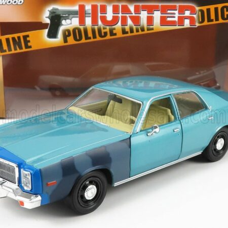 GREENLIGHT 1/24 PLYMOUTH | FURY POLICE 1977 - HUNTER | BLUE