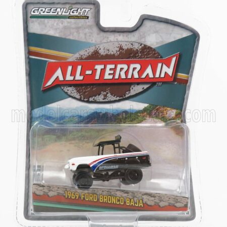 GREENLIGHT 1/64 FORD USA | BRONCO BAJA BFGOODRICH 1969 | WHITE BLUE