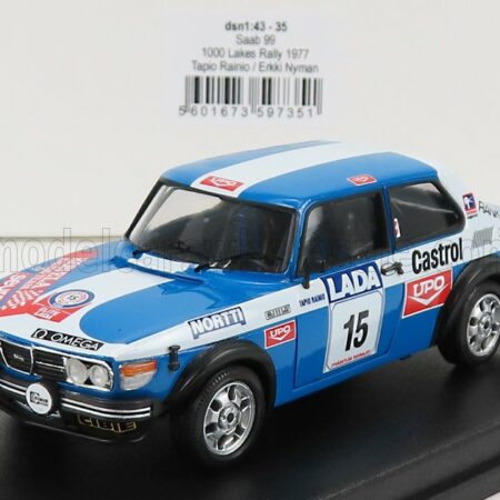 TROFEU 1/43 SAAB | 99 TEAM KONELA RACING N 15 RALLY 1000 LAKES 1977 T.RAINIO - E.NYMAN | BLUE WHITE