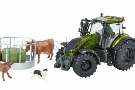 BRITAINS 1/32 VALTRA | T254 TRACTOR WITH PLAYSET FLEMING BALE LIFTER 2019 | GREEN