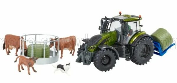 BRITAINS 1/32 VALTRA | T254 TRACTOR WITH PLAYSET FLEMING BALE LIFTER 2019 | GREEN