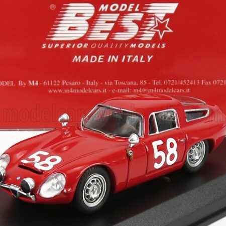 BEST-MODEL 1/43 ALFA ROMEO | TZ1 N 58 TARGA FLORIO 1964 BUSSINELLO - TODARO | RED