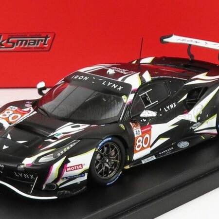 LOOKSMART 1/43 FERRARI | 488 GTE IRON LYNX TEAM N 80 3rd GTE-AM CLASS 24h LE MANS 2021 MATTEO CRESSONI - CALLUM ILOTT - RINO MASTRONARDI | MATT BLACK WHITE