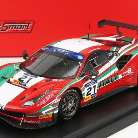 LOOKSMART 1/43 FERRARI | 488 GT3 ITALY TEAM N 21 8h FIA MOTORSPORT GAMES GT CUP VALLELUNGA 2019 GIANLUCA RODA - GIORGIO RODA | RED ITALIAN FLAG