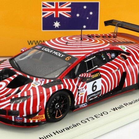 SPARK-MODEL 1/43 LAMBORGHINI | HURACAN GT3 EVO TEAM WALL RACING N 6 5th 12h BATHURST 2022 T.D'ALBERTO - D.WALL - A.DEITZ - G.DENYER | RED WHITE