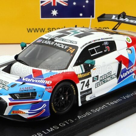 SPARK-MODEL 1/43 AUDI | R8 LMS GT3 TEAM AUDI SPORT TEAM VALVOLINE N 74 4th 12h BATHURST 2022 K.VAN DER LINDE - N.BERTHON - B.SCHUMACHER | WHITE BLUE RED