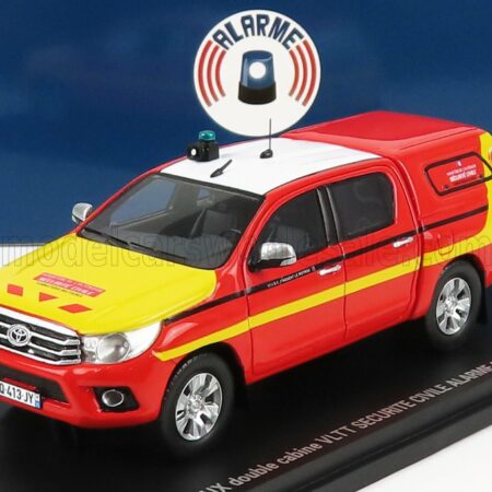 ALARME 1/43 TOYOTA | HI-LUX DOUBLE CABINE PICK-UP CLOSED SECURITE CIVILE 2011 | RED YELLOW