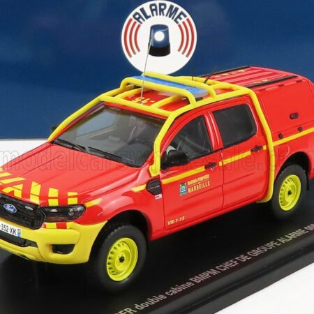 ALARME 1/43 FORD USA | RANGER PICK-UP CLOSED DOUBLE CABINE VR-1-15 BMPM MARINS POMPIERS 2011 | RED YELLOW