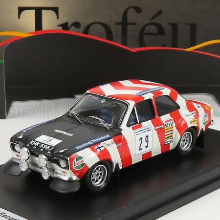 TROFEU 1/43 FORD ENGLAND | ESCORT MKI N 29 RALLY RAC LOMBARD (night version) 1970 T.MAKINEN | WHITE RED BLACK