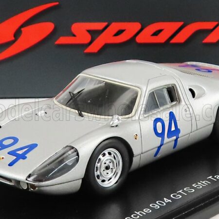 SPARK-MODEL 1/43 PORSCHE | 904 GTS N 94 5th TARGA FLORIO 1965 A.PUCCI - G.KLASS | SILVER