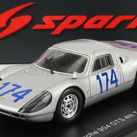 SPARK-MODEL 1/43 PORSCHE | 904 GTS N 174 4th TARGA FLORIO 1965 J.BONNIER - G.HILL | SILVER