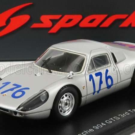 SPARK-MODEL 1/43 PORSCHE | 904 GTS N 176 3rd TARGA FLORIO 1965 U.MAGLIOLI - H.LINGE | SILVER