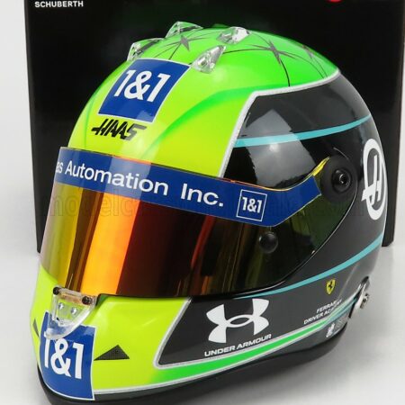 MINI HELMET 1/2 SCHUBERTH HELMET | F1 CASCO HELMET VF-22 TEAM HAAS N 47 SEASON 2022 MICK SCHUMACHER | GREEN BLACK YELLOW