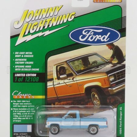 JOHNNY LIGHTNING 1/64 FORD USA | RANGER PICK-UP 1984 | LIGHT BLUE WHITE