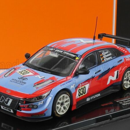 IXO-MODELS 1/43 HYUNDAI | ELANTRA N TCR TEAM LIQUI MOLY N 830 24h NURBRING 2021 M.BASSENG - M.LAUCK - M.OESTREICH | LIGHT BLUE RED